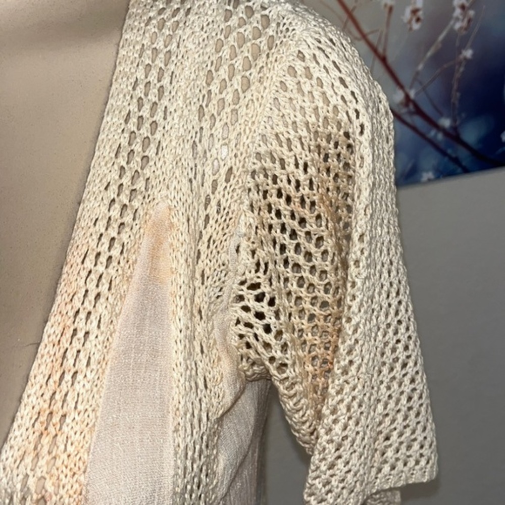 NWT$80🔥 ELAN INTERNATIONAL Crochet Detail Long Kimono swimsuit coverup Size M - Picture 10 of 14